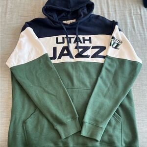 Utah Jazz Green and Blue Hoodie Size 4XL